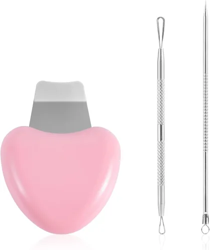 Espátula facial para limpiar la piel, raspador de espinillas, pala de acero inoxidable, kit de herramientas para eliminar puntos negros, agujas para