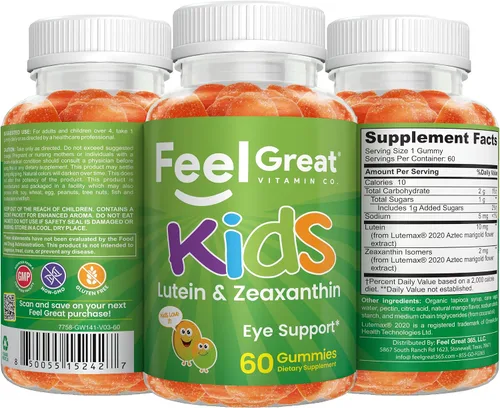 Miniatura 9 de Feel Great Kids - Vitaminas gomosas para ojos Vitaminas esenciales para los ojos luteína y zeaxantina Vitaminas veganas para ojos con sabor a