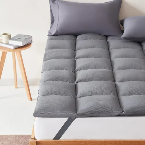 Miniatura 10 de SLEEP ZONE Cubrecolchón de tamaño individual, funda de colchón refrescante esponjosa de plumón alternativo de 8 a 21 pulgadas de profundidad