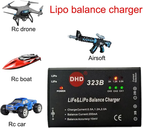Miniatura 8 de 20W 2A 323B RC Cargador de equilibrio de batería para 2S 3S 7.4v 11.1v LiPo 6.6V 9.9V Life RC Battery Pack y RC Car Drone Truck Helicóptero Airsoft