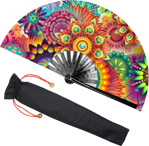 Miniatura 13 de Zolee - Abanico grande rave con sonido para baile en línea - Abanico plegable de mano con botas en el suelo y efecto pop - para EDM, festival