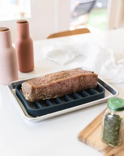 Miniatura 3 de The Silicone Kitchen Asador de silicona extra grande, apto para lavavajillas, sin BPA, no tóxico, 7 x 10.75 pulgadas, azul marino, paquete de 2