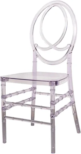 Miniatura 6 de Efavormart - Silla apilable de acrílico transparente Phoenix Chiavari, silla con respaldo ovalado sin brazos de resina transparente Phoenix apilable