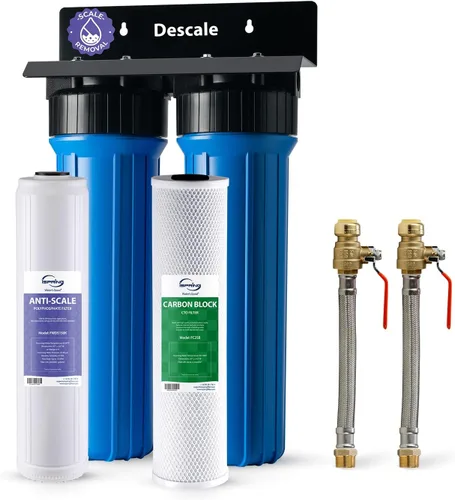 Miniatura 9 de iSpring WGB22B+AHPF12MNPT16X2 Sistema de filtro de agua de 2 etapas para toda la casa, reduce el cloro, sistema de filtración de agua de sedimentos