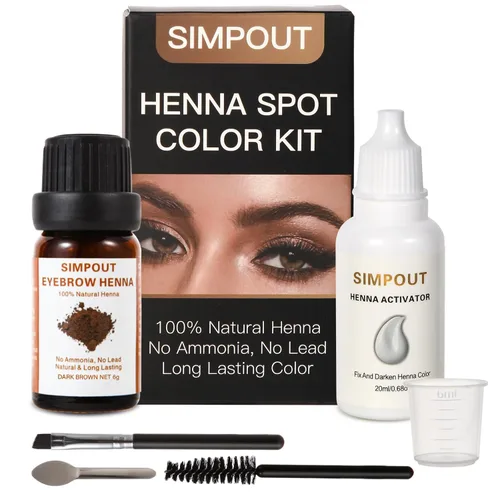 Tinte de cabello de henna natural puro, a prueba de agua y manchas, uso profesional en el hogar y en el salón, fácil de aplicar (marrón oscuro)
