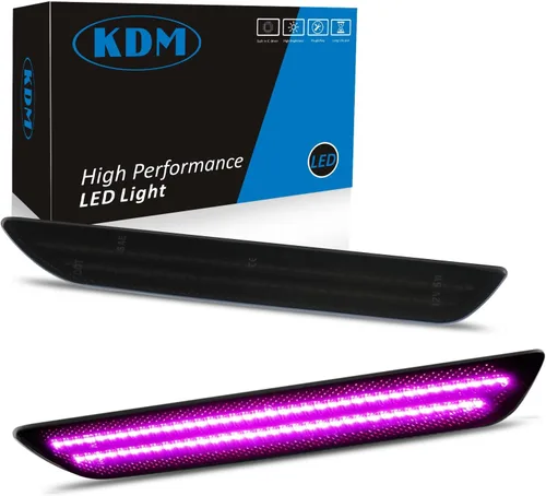 Miniatura 9 de KDM Reflectores LED de marcador lateral para guardabarros, luces de doble fila, compatible con Ford Mustang 2015-2022, ensamblaje de lámpara