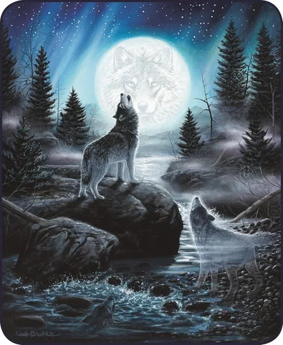 Regal Comfort Spirits of The Wild Wolf Wolves - Manta tamaño Queen de 79 pulgadas de largo x 86 pulgadas de ancho, peso medio, manta de piel