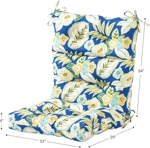 Miniatura 7 de Greendale Home Fashions - Cojín para silla de respaldo alto para exteriores de 44x22 pulgadas (2 unidades), diseño floral de magnolia Magnolia Floral