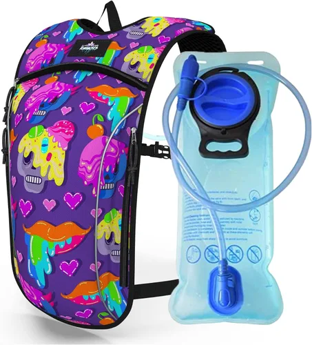 Mochila de hidratación ligera – Bolsa de 2 litros incluida – Ideal para festivales, mochileros, senderismo, ciclismo de montaña, actividades al aire