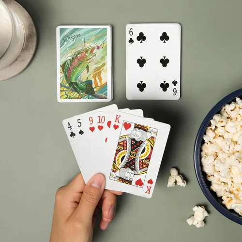 Miniatura 2 de Lantern Press Oregon, Fishing, Underwater Trout, 52 Playing Cards for Adults, Poker Size Card Deck