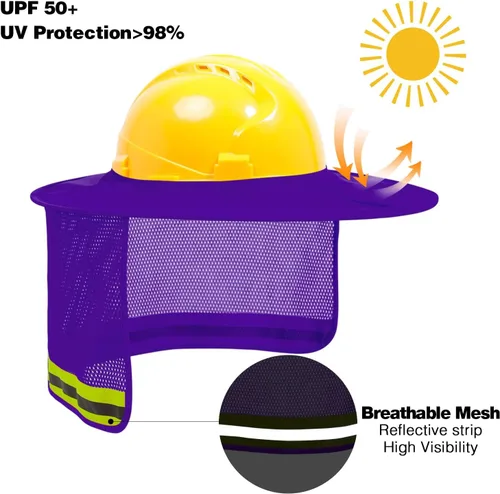 Miniatura 2 de TCCFCCT Protector Solar para Casco Duro, Visera Completa con Protección para Cuello, 2 Paquetes, Casco Duro No Incluido