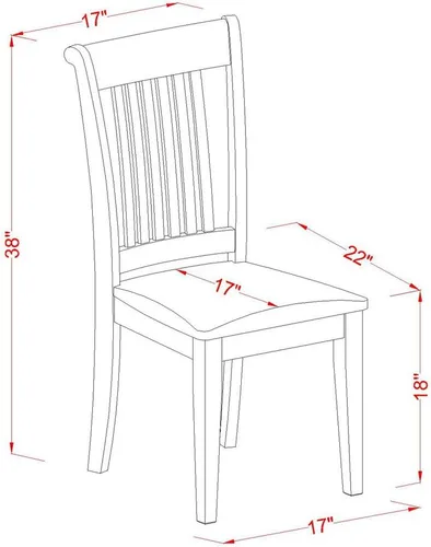 Miniatura 6 de East West Furniture ANPO3-OAK-C Juego de mesa y sillas de cocina de 3 piezas contiene una mesa de comedor redonda con pedestal y 2 sillas tapizadas