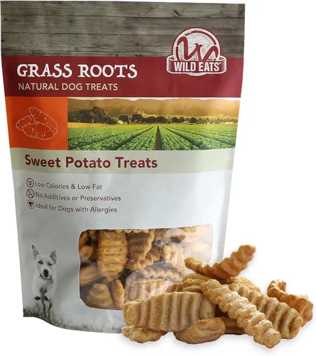 Wild Eats Golosinas de batata para perros de 12 onzas (excelente alternativa baja en calorías, baja en grasa a las galletas tradicionales para