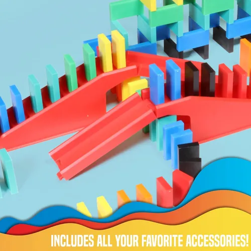 Miniatura 5 de Bulk Dominoes Pro-Domino Kit Juego de dominó, juguetes pequeños STEM STEAM, juegos familiares para niños, juguetes, construcción, derribo
