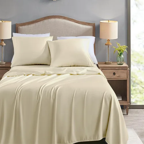 Miniatura 2 de FreshCulture Sábanas Planas King Solo, Paquete de 6, Sábanas de Microfibra Suave para Hogar, Salones, Hoteles, Sábanas Planas a Granel Solo
