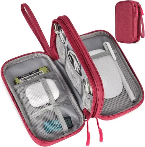 Miniatura 19 de Organizador electrónico para cable de viaje, bolsa organizadora electrónica, funda organizadora de accesorios electrónicos impermeable para banco