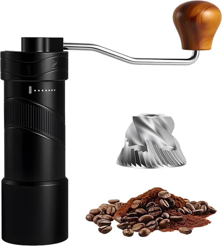 Molinillo de café manual con 8 ajustes de grosor ajustables para expreso, granos moka franceses, verter sobre goteo, manivela de café, molinillo de