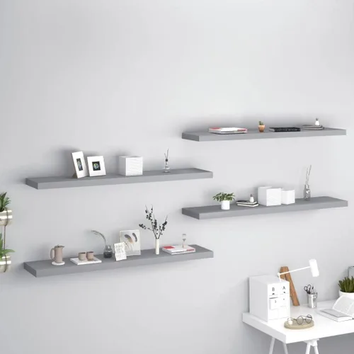 Miniatura 106 de Estantes flotantes de pared, juego de 4 estantes decorativos para montar en la pared, estante colgante con soportes invisibles para decoración