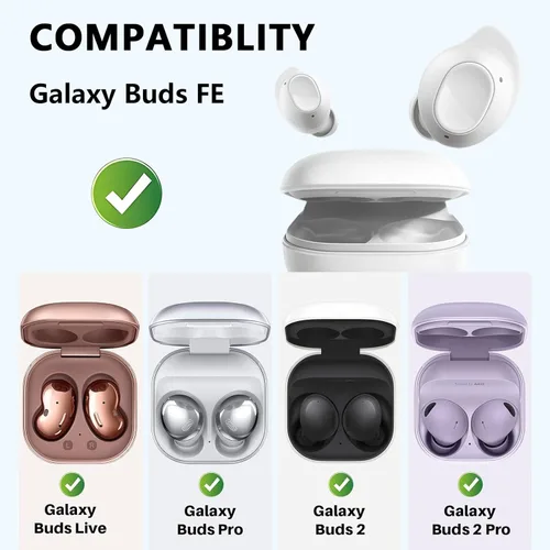 Miniatura 2 de Funda con Candado Seguro Transparente para Samsung Galaxy Buds FE/Galaxy Buds 2 Pro/Galaxy Buds Pro/Galaxy Buds Live, Accesorios para Galaxy Buds