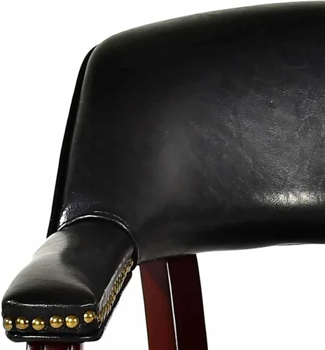 Miniatura 7 de Steve Silver Furniture - Silla de comedor con brazo de torneo con ruedas, tapizada con ribete de clavos, para sala de estar, comedor, cuero vegano