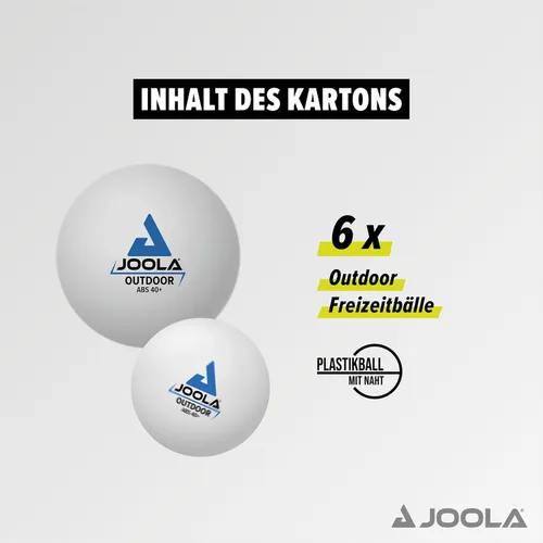 Miniatura 2 de JOOLA Pelotas de tenis de mesa para exteriores, paquete de 6 pelotas de ping pong de tamaño reglamentario de 1.575 pulgadas para entrenamiento