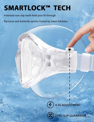 Miniatura 7 de Gafas de natación para adultos, gafas de natación de silicona líquida antivaho para hombres y mujeres con visión clara de 180° y antiniebla/UV