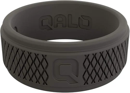 Miniatura 2 de QALO Crosshatch Q2X - Anillo de goma de silicona para hombre, anillo de boda de goma, transpirable, duradero, anillo de boda de goma para hombres