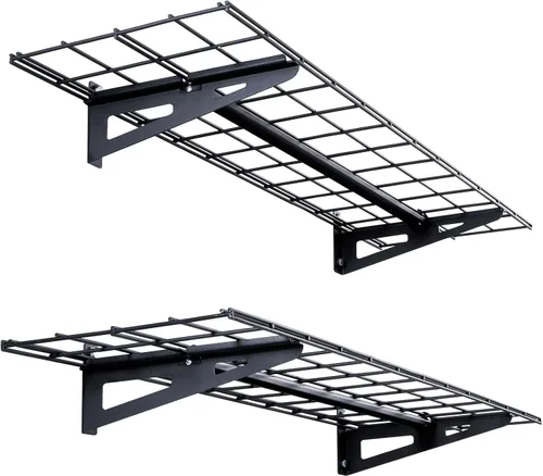 Miniatura 10 de VEVOR Estantería de garaje montada en la pared, estantes resistentes de 1 x 4 pies, estante de almacenamiento flotante de capacidad de carga de 400