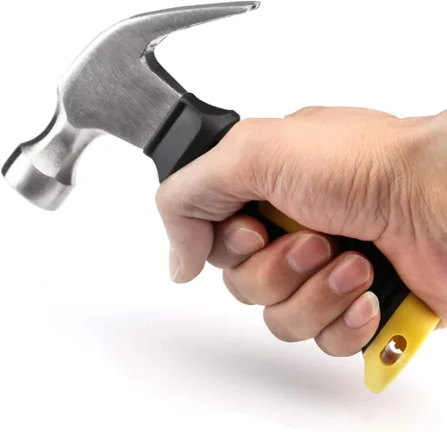 Miniatura 3 de ZOENHOU 6 martillos de garra de 8 onzas, pequeños martillos rechonchos a granel con revestimiento de plástico antideslizante, mango suave