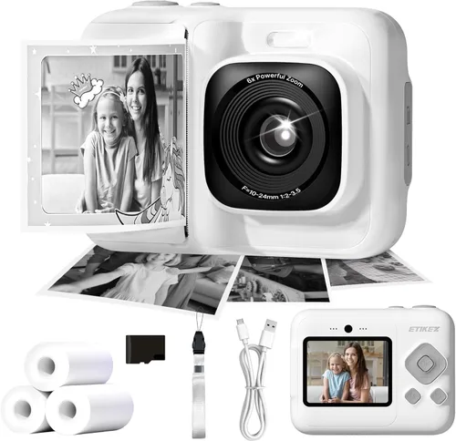 Miniatura 11 de Cámara para niños, cámara de impresión digital instantánea de 1080P para niños, regalos de Navidad y cumpleaños para niñas y niños de 4, 5, 6, 7, 8