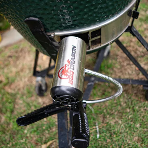 Miniatura 5 de Ventilador de carbón BBQ Dragon - Ventilador de parrilla inalámbrico para acampar, chimenea y parrillas - Ventilador de aire BBQ resistente