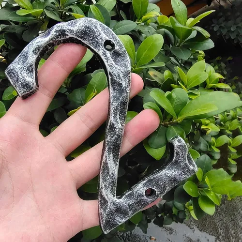 Miniatura 3 de Números de casa de 5.5 pulgadas, número único de dirección de metal de hierro fundido para puerta exterior o delantera, acabado plateado antiguo