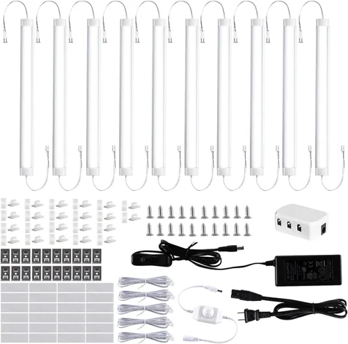 Miniatura 9 de LABOREDUCER Enchufe de iluminación para debajo del gabinete, blanco frío, 6000 K, paquete de 6 luces LED de 11 pulgadas para debajo del gabinete