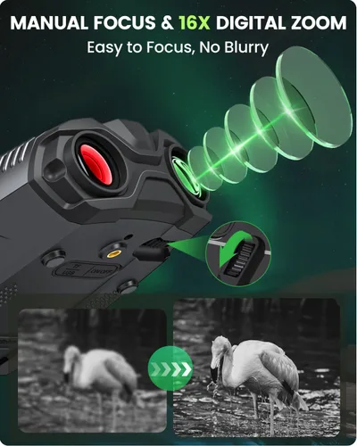 Miniatura 4 de Gafas de visión nocturna 4K, prismáticos de visión nocturna mejorados con batería recargable de 5000 mAh - Visión nocturna digital 16X de 9 Negro