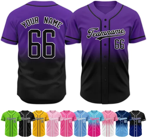 Miniatura 22 de Custom Baseball Jersey Stitched Personalized Name Number Baseball Shirts Sports Uniform for Men Women Boy