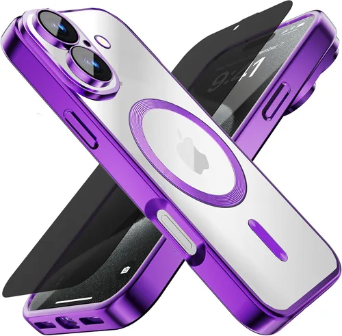 Miniatura 32 de Misscase Funda MagSafe compatible con iPhone 12 Pro Max con protector de lente de cámara, protección completa, funda magnética transparente