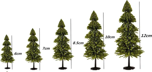 Miniatura 2 de 10 piezas de paisaje verde modelo de paisaje cedro tren paisaje paisaje pino miniatura diorama árboles modelo mixto para la arquitectura