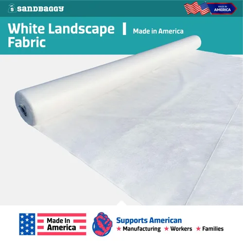 Miniatura 4 de Sandbaggy Tela blanca para paisajes, tela de filtro geotextil no tejida de 8 onzas, más resistente en el mercado, tela de 50 años, fabricada