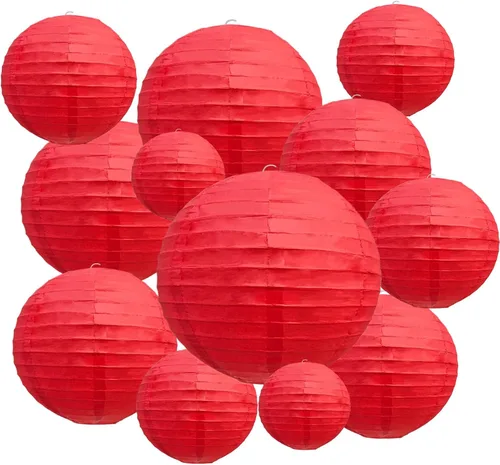 Miniatura 16 de 20 linternas de papel negras para fiestas, 6, 8, 10, 12 pulgadas, chinas, asiáticas, colgantes, redondas, para cumpleaños, bodas, Halloween