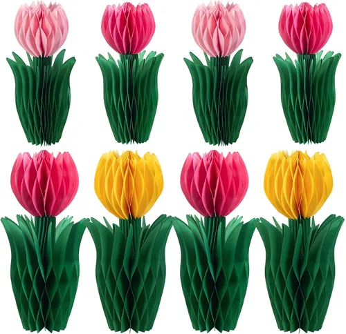 Miniatura 9 de 12Pcs Green Butterfly Flower Honeycomb Table Centerpieces–Reusable Easy Assembly Garden Table Decor for Women, Spring Theme, Birthday, Summer