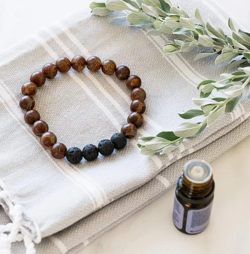 Miniatura 6 de Subherban Lava Rock Bracelet Essential Oil Bracelet - Handmade in the USA - Lava Stone Bracelet for Men - Oil Diffuser Lava Rock - Aromatherapy Oil