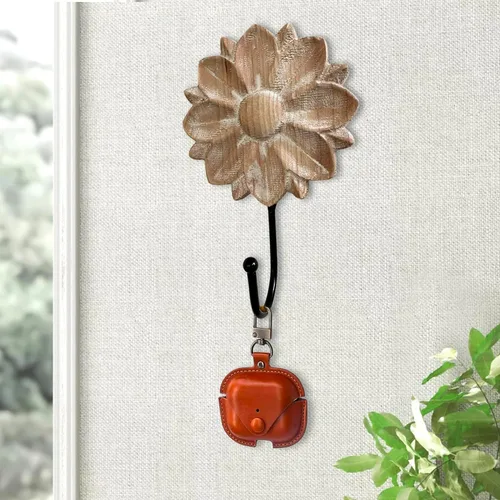 Miniatura 6 de dwellington Ganchos para Toallas con Flores Ganchos Decorativos Colgador para Colgar Ropa, Llaves, Toallas - Gancho Decorativo de Montaje en Pared