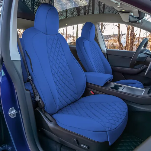 Miniatura 19 de FH Group Fundas de asiento de automóvil de ajuste personalizado hechas específicamente para Tesla Model Y Ultraflex 2020-2025, fundas de asiento