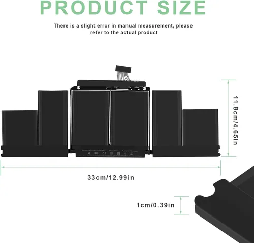 Miniatura 4 de ASUNCELL Batería de repuesto para laptop A1417 para MacBook Pro A1398 (mediados de 2012 y principios de 2013), se aplica a MacBook Pro Retina de 15