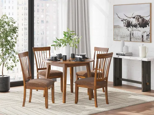 Miniatura 10 de Signature Design by Ashley Berringer Sillas de comedor con respaldo de husillo de 18" (juego de 2) – Marrón claro rústico con asiento acolchado