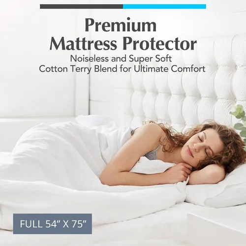 Miniatura 2 de Protector de colchón, de la marca Handy Laundry, hipoalergénico e impermeable, Poliéster & Mezcla de poliéster, Blanco