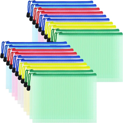 Miniatura 22 de 20 bolsas de malla con cremallera, multiusos, impermeable, para organización, para oficina, escuela, hogar y viajes