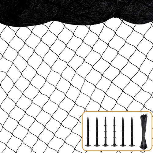 Miniatura 11 de BSTPCOO Red de 25'x25' para gallinero, nylon de 3/4" de malla para aves de corral, red para pollos, techo contra halcones, red para aviario, valla