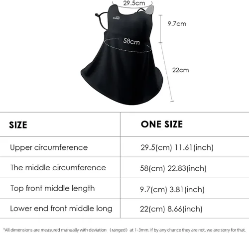 Miniatura 5 de Protección solar para la cara, bufanda para el cuello, polaina para mujer, UPF 50+, máscara de verano anti-UV, cubierta facial transpirable SLF5M119T