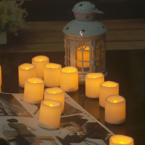 Miniatura 5 de CANDLE CHOICE Velas votivas sin llama que funcionan con pilas con temporizador, pequeñas luces LED con temporizador de ciclo diario automático